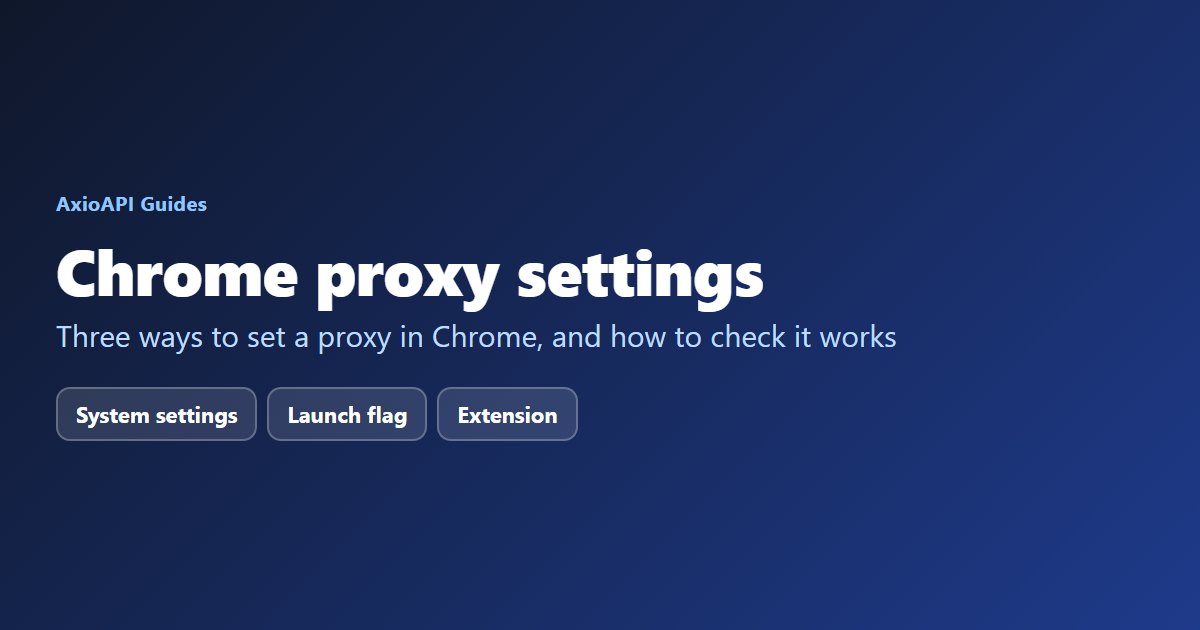 Chrome proxy settings guide: system settings, launch flag and extension