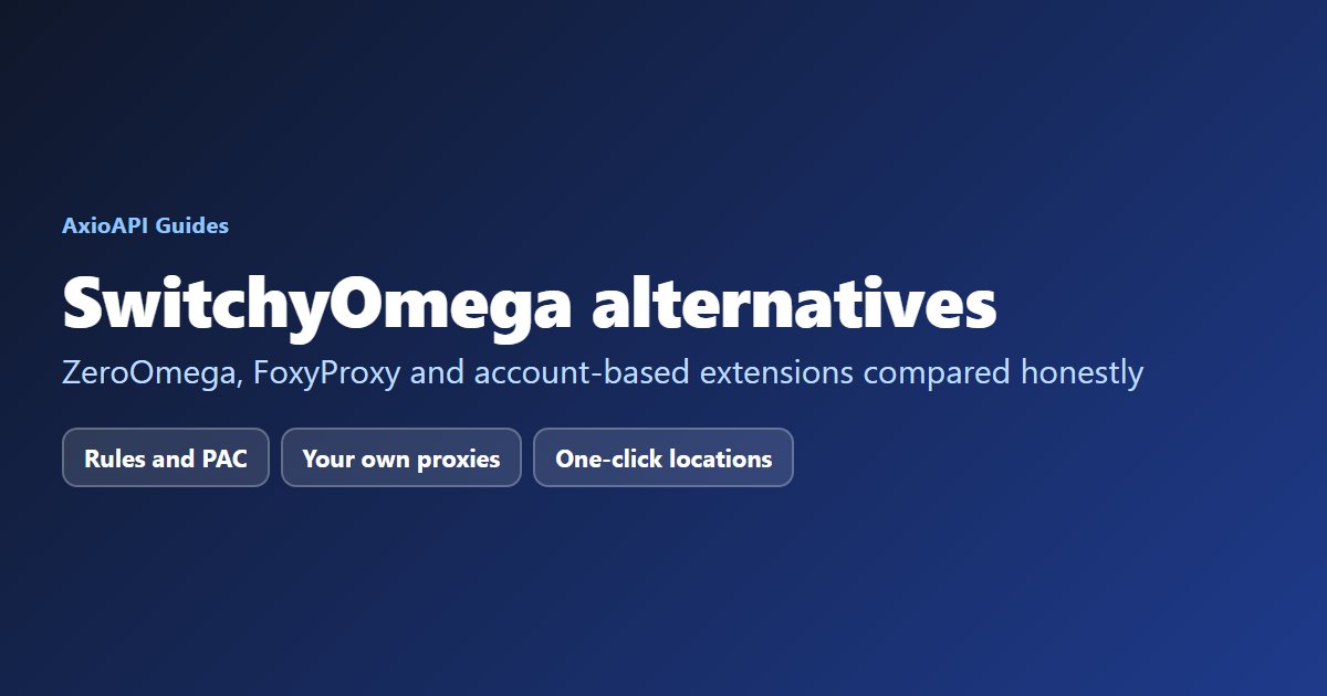SwitchyOmega alternatives compared: ZeroOmega, FoxyProxy and account-based extensions